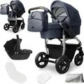 Produktbild: Bergsteiger Capri Kombikinderwagen 3-in-1 – Babywanne, Sportsitz & i-Size Babyschale, Luftreifen, Federung, höhenverstellbarer Griff, faltbar, Zubehör