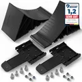 Produktbild: Unterlegkeile inkl. Halter Warentest SEHR GUT [2er Set] mit Montagematerial - Bremskeile für Anhänger und Wohnwagen,Wohnmobil - Anhänger Unterlegkeile bis 1600kg Achslast