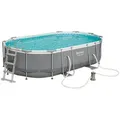 Produktbild: Bestway Poolset, Blau, Grau, Weiß, Hellblau, Metall, Kunststoff, Uni, 305x107x488 cm, Freizeit, Pools und Wasserspaß, Pools
