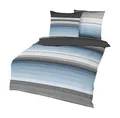 Produktbild: Kaeppel Bettwäsche Kaeppel Linon Renforcé Bettwäsche 2 tlg. Continue Taube Blau Grau, Renforcé, 2 teilig, elegante Bettwäsche mit Streifenmotiv, Baumwolle