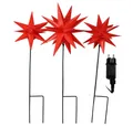 Produktbild: Gartenpirat LED Dekolicht Lichterkette mit 3x Gartenstab mit 18 Zacken-Stern Weihnachtsdeko, Warmweiß, Timer-und Schalter-Funktion: Schalter mit 3 Funktionen(ON/OFF/TIMER)
