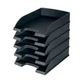 Produktbild: Leitz Briefkorb Standard A4, 5er Pack, Briefablage in Premium-Qualität, Stapelbare Ablagefächer als Schreibtisch-Organizer, Kombinierbar mit Plus-Serie, Schwarz, 52270095