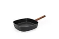Produktbild: Woll Eco Logic QXR Viereckpfanne - Induktiv -, 28 x 28 cm, 6.5 cm hoch, mit festem nachhaltigem Holzstiel - Geeignet für alle Herdarten, PFAS-frei, Antihaft-Versiegelung, Aluminiumguss