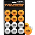 Produktbild: GEWO Training 40+ Tischtennisbälle - 3 Sterne Tischtennis-Ball aus ABS Plastik mit Naht - Hochwertige Trainingsbälle, Durchmesser 40+mm, Vorratspackung mit 12 Stück, orange und weiß gemischt