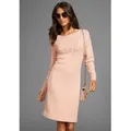 Produktbild: Strickkleid LAURA SCOTT, Damen, Gr. 40, N-Gr, rosa (rosa, melange), Strick, Obermaterial: 50% Viskose, 28% Polyester, 22% Polyamid, meliert, unifarben, figurbetont mini, Rundhals, Kleider Strickkleid, mit Ajourdetails und schönem Rundhalsausschnitt