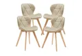 Produktbild: en.casa Esszimmerstuhl, »Älmhult« 4er Set Stuhl 78x47x52 cm Kunstleder Beige