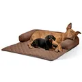 Produktbild: Lous Sofaschutz Hund – Hundedecke Sofa Hundebett Couch – Handgefertigte Hundematte mit Rand – Waschbar bis 90 Grad und besonders kuschlig – Größe: L ca. 90x90x13cm (Braun)