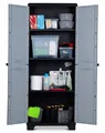Produktbild: Kis Kunststoffschrank Linear Hoch 173 x 68 x 39 cm grau/schwarz