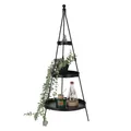 Produktbild: XL Metall Etagere schwarz 70x30 cm - Etagen Ständer Pflanzen Treppe Blumen Regal