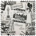 Produktbild: Jacquard Flachgewebe Möbelstoff Cinema Schwarz/Weiß