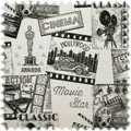 Produktbild: Jacquard Flachgewebe Möbelstoff Cinema Schwarz / Weiß