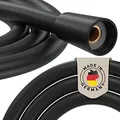 Produktbild: PRISMA Brauseschlauch 125cm Schwarz mit doppeltem Verdrehschutz. Duschschlauch MADE IN GERMANY - Extrem flexibel, verdrehsicher, mit Knickschutz. Duschschlauch mit Drehwirbel in Schwarz