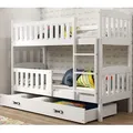 Produktbild: Interbeds Etagenbett Hochbett 200x90cm Stockbett Holzbett Kiefernholz Kinderbett Jugenbett mit Lattenrost und Rausfallschutz - Weiß