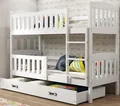 Produktbild: Interbeds Etagenbett 200x90cm Hochbett Stockbett mit Schublade Holzbett Kiefernholz Kinderbett Jugenbett mit Lattenrost und Rausfallschutz (weiß, 200x90)