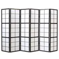 Produktbild: Raumteiler Trennwand Holz Paravent Sichtschutz Schwarz Shoji 6 tlg Homestyle4u