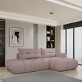 Produktbild: Masseno Ecksofa FLUMA R-S mit Schlaffunktion L-Form, Sofa mit Bettkasten, Wohnzimmersofa, Couch, Soffa, Bettsofa, Couchgarnitur- Rosa, SORO 61 - Rosa