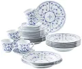 Produktbild: KAHLA 410852A75056H Blau Saks Kombiservice 30tlg. | Geschirrservice mit Strohblumenmuster für 6 Personen aus Porzellan