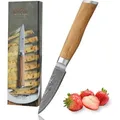 Produktbild: Wakoli Damast Officemesser Klingenlänge 8,50 cm mit Olivenholzgriff