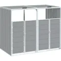 Produktbild: vidaXL Mülltonnenbox für 2 Tonnen Grau 144x81x113 cm Stahl - Grau