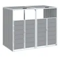 Produktbild: vidaXL Mülltonnenbox Mülltonnenbox für 2 Tonnen Grau 144x81x113 cm Stahl
