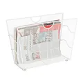 Produktbild: Relaxdays Zeitungsständer Metall, Zeitschriftenständer freistehend, Mesh, Wohnzimmer und WC, HBT: 27 x 39 x 17 cm, weiß