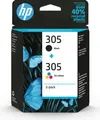 Produktbild: HP 305 - 2er-Pack - Schwarz, Farbe - original - Tintenpatrone - für Deskjet 23XX, 27XX, 28XX, 41XX, 42XX, DeskJet Plus 41XX, ENVY 60XX, 64XX, ENVY Pro 64XX (6ZD17AE)