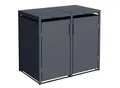 Produktbild: DEGAMO Mülltonnenbox MÜNCHEN 115x62x102cm für 2x KLEINE Tonnen 120 Liter, Stahl anthrazit