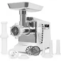 Produktbild: Klarstein Kraftprotz - elektrischer Fleischwolf, Leistung: 700 Watt, Blockierleistung: 1800 Watt, Kupfermotor, 2 Geschwindigkeiten & Rücklauf, Alu... - Weiß