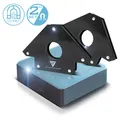 Produktbild: STAHLWERK 2er Set Magnet Schweißwinkel 34 kg 75 lbs Schweißmagnet Magnetwinkel