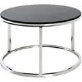 Produktbild: Beistelltisch, Schwarz, Edelstahl, Metall, Glas, rund, Flachrohr, 60x36x60 cm, Wohnzimmer, Wohnzimmertische, Beistelltische, Beistelltische Metall