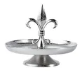 Produktbild: Etagere Lilie Dekoteller Dekoschale Schale - Tischdeko Servierplatte Groß aus Metall Aluminium - Silber Deko Luxus - Tischdeko Hochzeit - Dekoration für Wohnzimmer, Esszimmer oder Küche - 30 cm