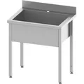 Produktbild: Topfspüle ECO mit einem Becken 600x600x850 mm, 300 mm Beckenhöhe mit Aufkantung, Selbstmontage - Silber