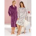 Produktbild: Morgenmantel, Damen, Gr. 36/38, lila (violett), Kunstfaser, unifarben, Hausmäntel