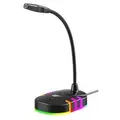 Produktbild: Havit GK58B Gaming Mikrofon, einstellbares Design, Omnidirektional, Plug&Play-Systems, RGB-Beleuchtung Schwarz