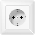Produktbild: Jung AS1520WW Schutzkontakt-Steckdose, 16 A 250 V ~, mit Rahmen, Duroplast, Serie AS, alpinweiß