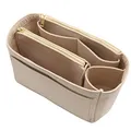 Produktbild: LEXSION Filztasche Organizer mit Reißverschluss Tasche Tote Shaper Fit Speedy Neverfull, Beige (B-beige), Medium