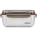 Produktbild: CANDL Cuitisan (Flora) Frischhaltedose aus rostfreiem Edelstahl, Clipverschluss-Deckel mit Griff, mikrowellen- & ofengeeignet, rechteckig, Vorratsdose, EC7-SSH02 2800ml