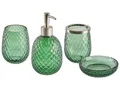 Produktbild: Badezimmer Set 4-teilig aus Glas in Grün moderner Stil Canoa