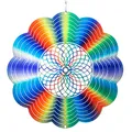 Produktbild: CIM Metall Windspiel – Rainbow Flower Ornament - 250mm - leichtdrehendes Windmobile mit brillanten Farben- inklusive Aufhängung – attraktive Raum- Fenster und Garten-Dekoration