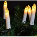 Produktbild: Nipach GmbH 20er LED Lichterkette Baumbeleuchtung Christbaumkerzen warmweiß Weihnachtsbaumkerzen Weihnachtsbaumlichter Weihnachtsbaumbeleuchtung W... - Grün/Weiß