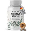 Produktbild: Leber Komplex - 180 Kapseln hochdosiert - mit Mariendistel (80% Silymarin), Artischocke, Löwenzahn & Cholin für die normale Funktion der Leber - laborgeprüft, vegan & zertifiziert