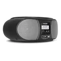 Produktbild: TechniSat DIGITRADIO 1990 - Stereo-Boombox mit DAB+/UKW-Radio und CD-Player (Bluetooth-Audiostreaming, Kopfhöreranschluss, USB, AUX in, Ladefunktion, Uhr, 2 x 1,5 Watt Ausgangsleistung) schwarz