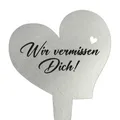 Produktbild: younikat Grabstecker aus Edelstahl I Grabschmuck Herz 17,8 cm Deko I Spruch - Wir vermissen Dich I you0081
