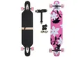 Produktbild: FunTomia Longboard Longboard in 3 Flex Stufen Camber Ahornholz + T-Tool mit LED Rollen, Camber Twin Tip