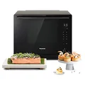 Produktbild: Panasonic NN-CS88LBEPG | 4-in-1-Kombi-Dampfofen, 31 l, Inverter, Drehheizung auf 30-230 °C, Flachgrill 1300 W, Mikrowelle 1000 W, Dampf 1300 W, feste Oberseite, Schwarz — Version FR