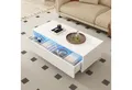 Produktbild: Odikalo Couchtisch Beistelltisch Sofatisch Kaffeetisch Wellenschublade Wohnzimmer Weiß