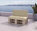 Produktbild: sunnypillow 2er Palettenkissen Set mit abnehmbarem Bezug Sitzkissen + Rückenkissen Palettenauflage Palettenpolster Indoor / Outdoor | Cremefarben |