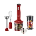 Produktbild: Russell Hobbs Stabmixer [3-in-1: Pürierstab/Zerkleinerer, Mixer- & Schneebesenaufsatz] Desire Rot (BPA-freies & spülmaschinenfestes Zubehör, für Smoothie, Suppen Saucen, Joghurt Babynahrung) 24700-56