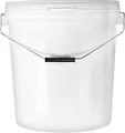 Produktbild: BenBow Eimer mit Deckel 20l weiß 20x 20 Liter - lebensmittelecht, stabil, luftdicht, auslaufsicher - Vorratsbehälter für Aufbewahrung aus Kunststoff, mit Metall-Henkel - leer