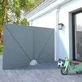 Produktbild: vidaXL Faltbarer Terrassen-Seitenfächer Grau 240 × 160 cm